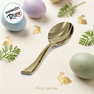 Mini Colher Premium Dourada - 9,5cm - 20 unidades - Rizzo