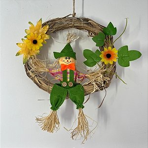 Guirlanda De Porta Espantalho De Festa Junina - 20x27cm - 1 unidade - Rizzo