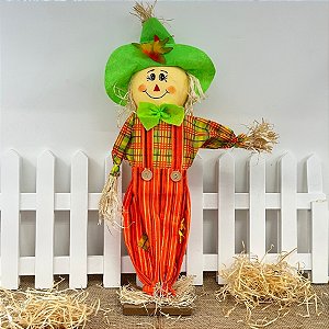 Enfeite Decorativo De Festa Junina Espantalho Com Base - Verde - 60cm - 1 unidade - Rizzo