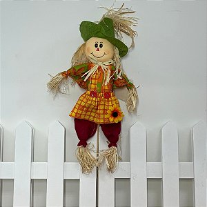 Espeto para Jardim Espantalho de Festa Junina - Verde - 51x24cm - 1 unidade - Rizzo