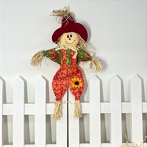 Espeto para Jardim Espantalho de Festa Junina - Vinho - 51x24cm - 1 unidade - Rizzo