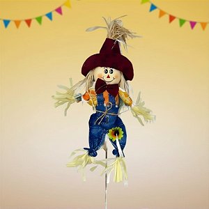 Espeto para Jardim Espantalho de Festa Junina - Vinho - 47,5x21,5cm - 1 unidade - Rizzo