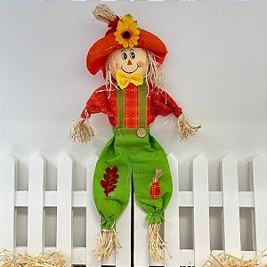 Espeto para Jardim De Bambu Espantalho Grande de Festa Junina - Verde - 60x25cm - 1 unidade - Rizzo