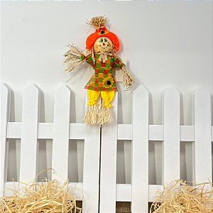 Espeto para Jardim Espantalho de Festa Junina - Amarelo - 40x21cm - 1 unidade - Rizzo