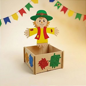 Caixa De MDF Espantalho De Festa Junina - 26x15cm - 1 unidade - Rizzo