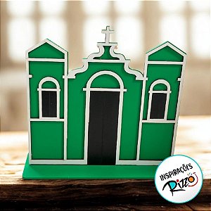 Igreja em MDF De Festa Junina - Verde - 21x20cm - 1 unidade - Rizzo
