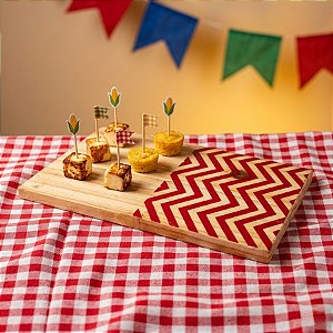 Tábua De Madeira - Festa Junina Vermelha Pequena - 14,5x24,5cm - 1 unidade - Cromus - Rizzo