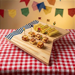 Tábua De Madeira - Festa Junina Banderola Azul Grande - 24,5x24,5cm - 1 unidade - Cromus - Rizzo