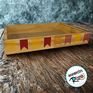 Bandeja De Madeira - Festa Junina - 35x5,5x25,5cm - 1 unidade - Rizzo