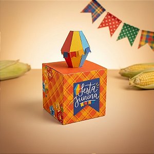 Caixa Pop Up - Balão De Festa Junina Arraiá Bão Demais - 9x9x8,5cm - 10 unidades - Cromus - Rizzo