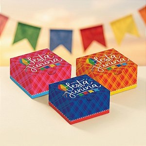 Caixa Para Lembrancinha - Arraiá Bão Demais - 8,5x8,5x3,5cm - 10 unidades - Cromus - Rizzo