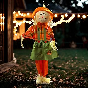 Espantalho Decorativo Com Base De Festa Junina - Laranja - 17,5x77cm - 1 unidade - Rizzo