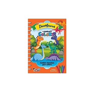 Revista Para Colorir com Giz De Cera - Dinossauros - 8 Páginas - 1 unidade - Rizzo