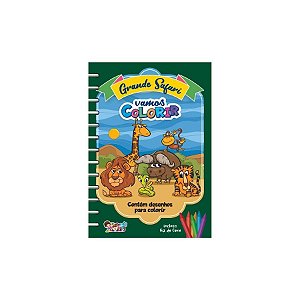 Revista Para Colorir com Giz De Cera - Safari - 8 Páginas - 1 unidade - Rizzo