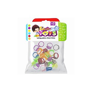 Brinquedo Mini Anel de Cristal Colorido - 1,5cm - 25 unidades - Rizzo