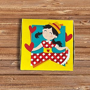 Caixa Quadrada De Lembrancinha - Arraiá Festa Junina - 8,5x8,5x3,5cm - 10 unidades - Cromus - Rizzo