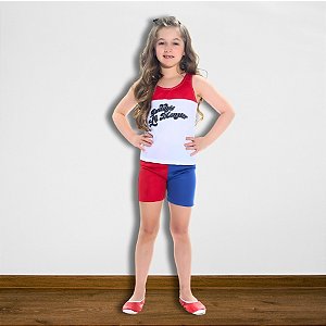Fantasia Infantil Arlequina - Conjunto com Regata e Saia - G de 10 a 12 anos - 1 unidade - Rizzo