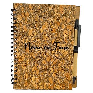 Bloco para Anotação Personalizado Escrita Preta Com Caneta Estampa Casca de Árvore Com Glitter - 70 Folhas - 13,5x17,5cm