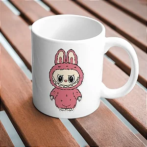 Caneca de Porcelana Labubu - Rosa Bebê - 325ml - 1 unidade - Rizzo