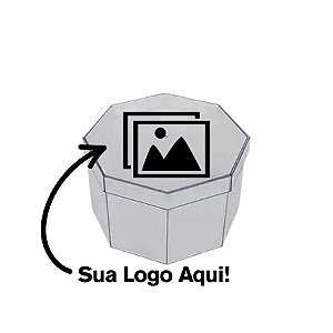 Caixinha Acrílica Octogonal  Personalizade com Sua Logo em Preto - 11x7cm - 1 unidade - Rizzo