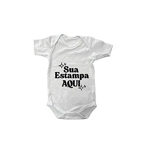 Body Infantil Maga Curta Personalize com Sua Estampa - Branco - G - 1 unidade - Rizzo