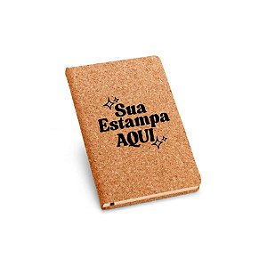 Caderno com Capa de Cortiça Personalize com Sua Estampa - 12x17,5cm - 1 unidade - Rizzo