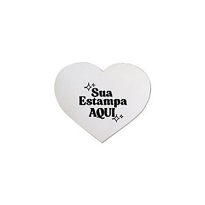 Placa Em MDF com Tecido Em Formato De Coração Personalize com Sua Estampa - 19x22cm - 1 unidade - Rizzo