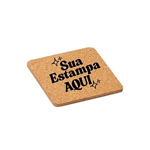 Porta-Copo Quadrado de Cortiça Personalize com Sua Estampa - 10x10cm - 1 unidade - Rizzo