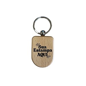 Chaveiro Oval de Madeira Personalize com Sua Estampa - 8cm - 1 unidade - Rizzo