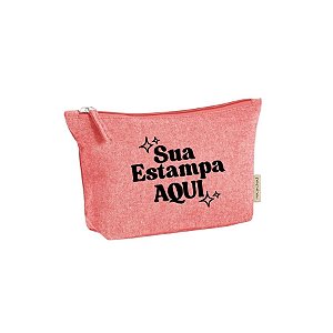 Necessaire de Algodão Reciclado Personalize com Sua Estampa - Vermelha - 25x6x15cm - 1 unidade - Rizzo