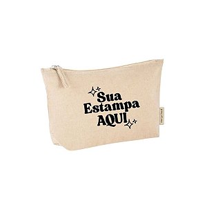 Necessaire de Algodão Reciclado Personalize com Sua Estampa - Bege - 25x6x15cm - 1 unidade - Rizzo