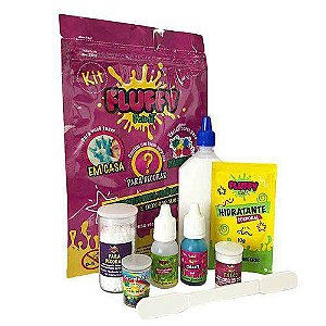 Kit Slime Fluffy Faça Você Mesmo com 8 itens - Rosa - Festa Slime - Rizzo Embalagens