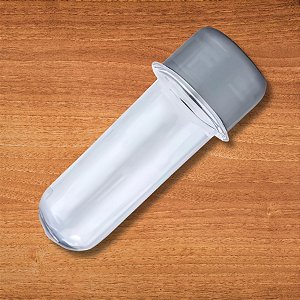 Mini Tubete Para lembrancinha Cristal Com Tampa Prata - 8cm - 10 unidades - Rizzo