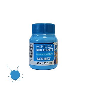 Tinta Acrílica Brilhante 37ml - Azul Celeste - 1 unidade - Acrilex - Rizzo