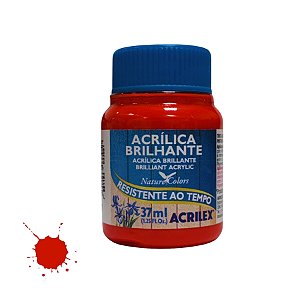 Tinta Acrílica Brilhante 37ml - Vermelho Fogo - 1 unidade - Acrilex - Rizzo