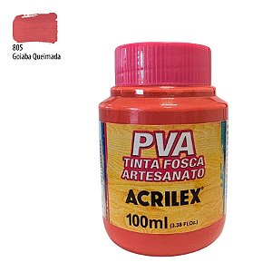 Tinta Fosca Artesanato PVA 100ml - Goiaba Queimada - 1 unidade - Acrilex - Rizzo