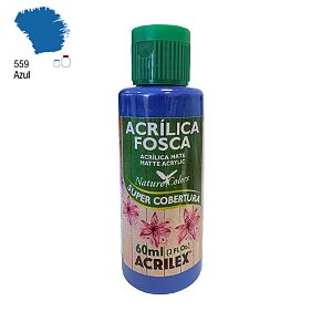 Tinta Acrílica Fosca 60ml - Azul - 1 unidade - Acrilex - Rizzo
