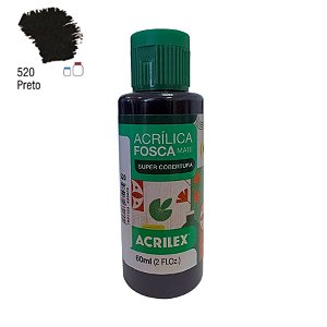 Tinta Acrílica Fosca 60ml - Preto - 1 unidade - Acrilex - Rizzo