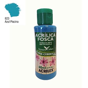 Tinta Acrílica Fosca 60ml - Azul Piscina - 1 unidade - Acrilex - Rizzo
