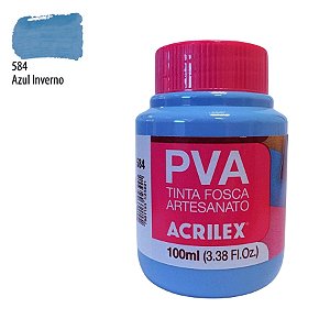 Tinta Fosca Artesanato PVA 100ml - Azul Inverno - 1 unidade - Acrilex - Rizzo