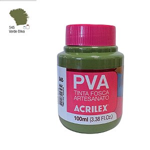 Tinta Fosca Artesanato PVA 100ml - Verde Oliva - 1 unidade - Acrilex - Rizzo