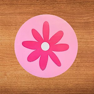 Adesivo Redondo Flor Rosa - 3x3cm - 30 unidades - Stickr - Rizzo