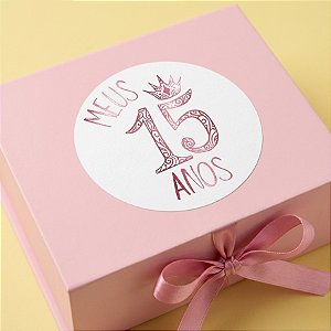 Adesivo "Meus 15 Anos" Rosa - Ref.2310 - Hot Stamping - 4x4cm - 25 unidades - Stickr - Rizzo