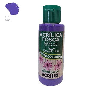 Tinta Acrílica Fosca 60ml - Roxo - 1 unidade - Acrilex - Rizzo