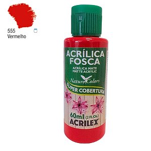 Tinta Acrílica Fosca 60ml - Vermelho - 1 unidade - Acrilex - Rizzo