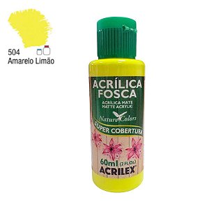 Tinta Acrílica Fosca 60ml - Amarelo Limão - 1 unidade - Acrilex - Rizzo