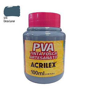 Tinta Fosca Artesanato PVA 100ml - Cinza Lunar - 1 unidade - Acrilex - Rizzo