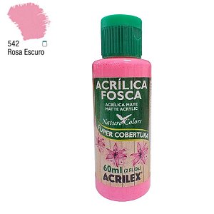 Tinta Acrílica Fosca 60ml - Rosa Escuro - 1 unidade - Acrilex - Rizzo