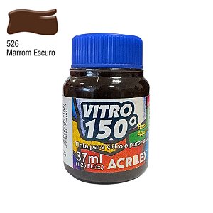 Tinta para Vidro e Porcelana 37ml - Vitro 150° - Marrom Escuro - 1 unidade - Acrilex - Rizzo