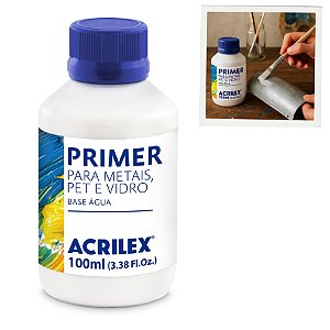 Primer para Metais, PET e Vidro - 100ml - 1 unidade - Acrilex - Rizzo